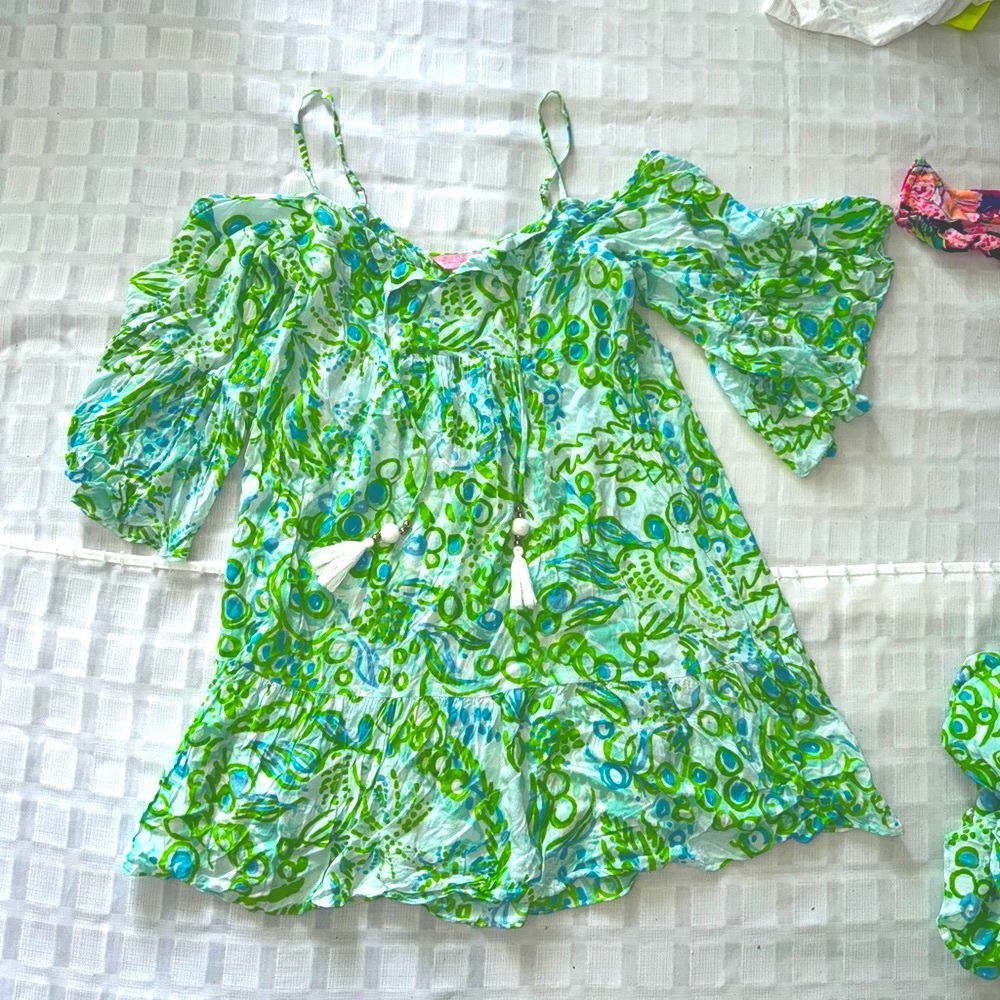 Lilly Pulitzer Green and Blue Floral Dress